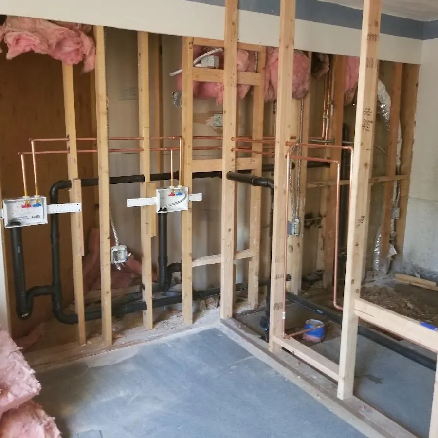 Copper pipe rough-in and plumbing installation in Titusville